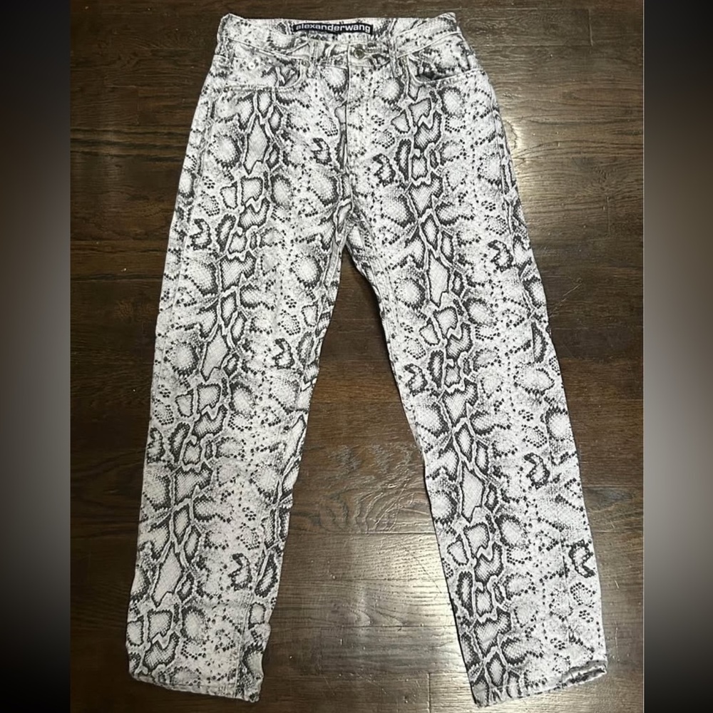 Alexander Wang Monochrome Snake Print Jeans
